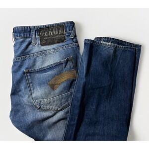 VTG G-STAR Original Raw Denim Jeans- Distressed Button Fly 3D Arc- Men's 33x33.5